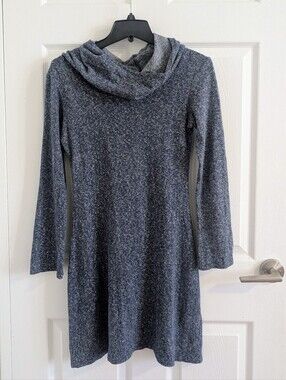 Advika Cozy Hooded Knit Tunic Dress Organic cotton Hemp - Heathered Dark Gray 6